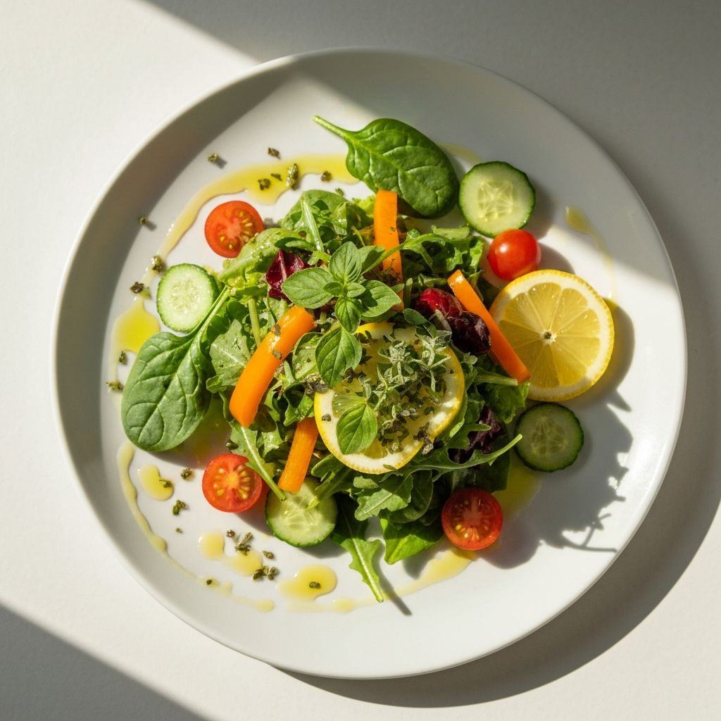 Colorful salad with vegetables representing balanced nutrition